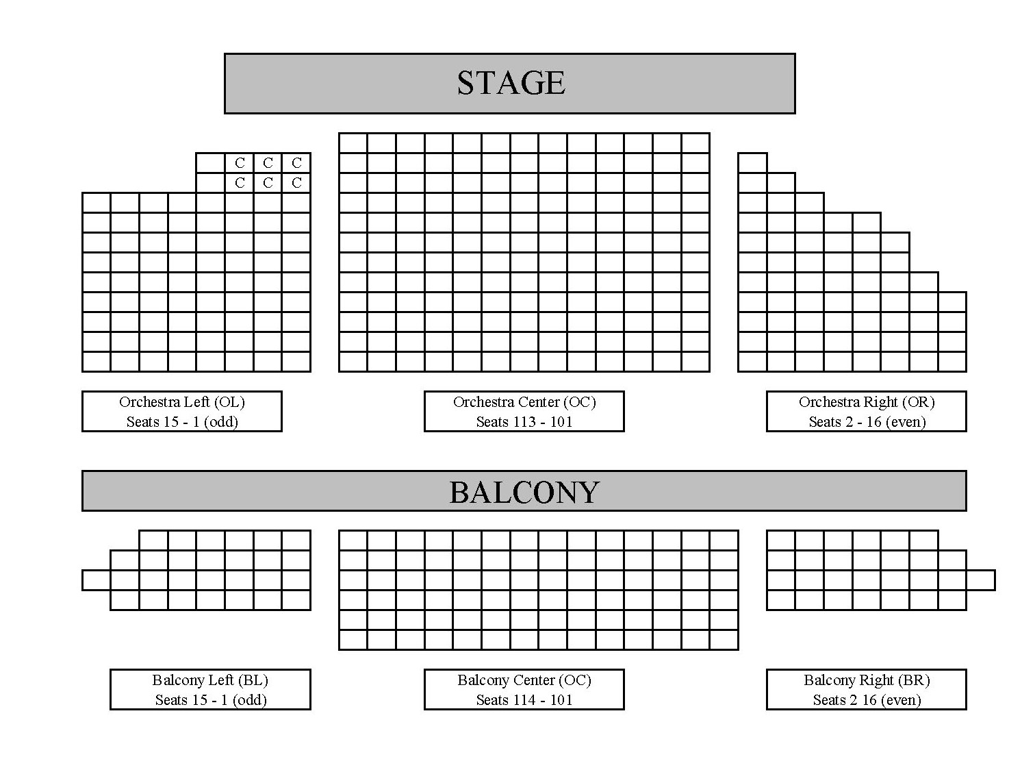 Seating Charts Department Of Theatre Arts University Pittsburgh