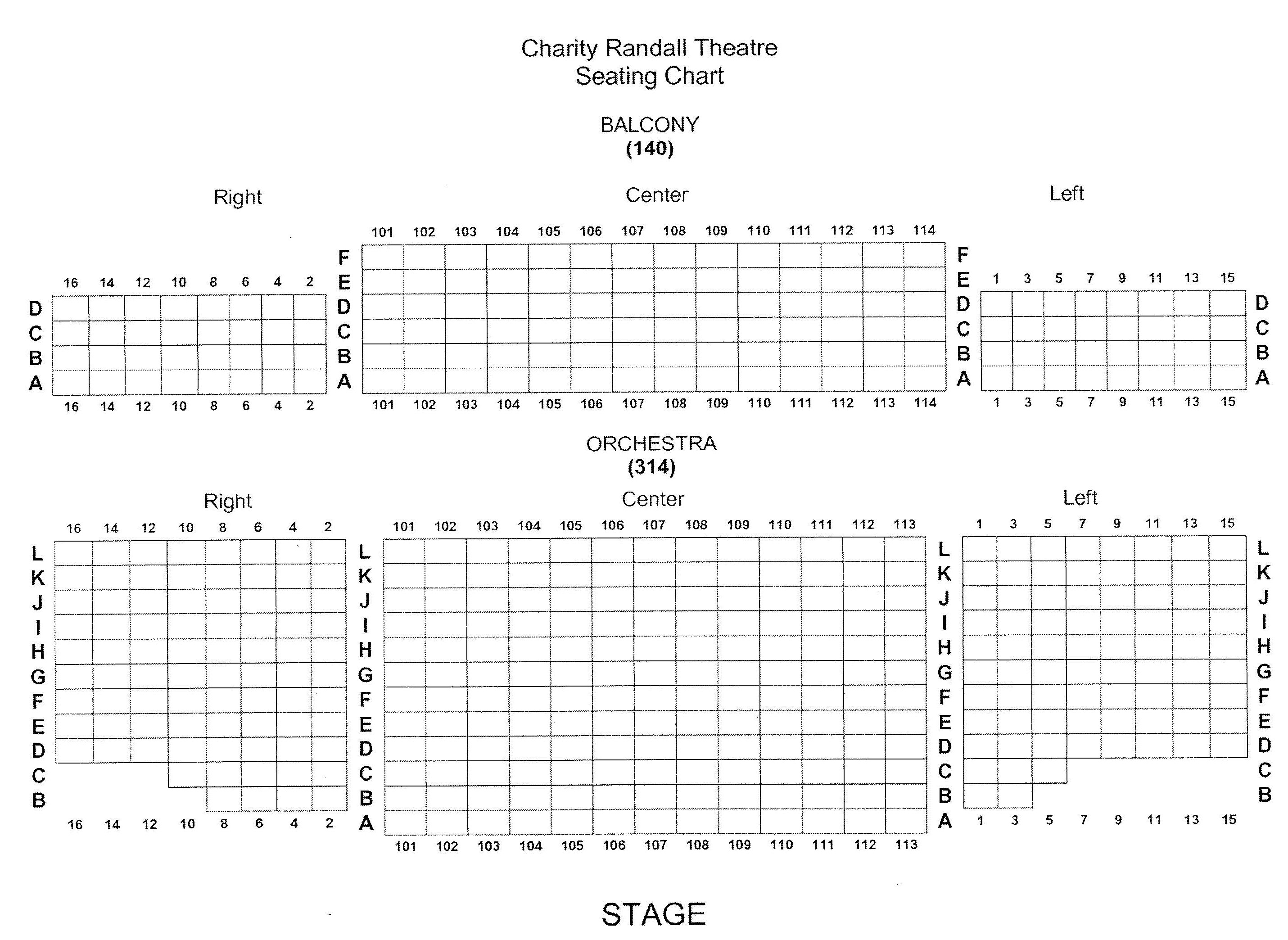 Seating Charts | Department of Theatre Arts | University of ...